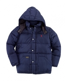 The Hooded Elmwood Puffer Jacket is crafted from channel-stitched microfiber for lightweight warmth and protection against the elements. The Hooded Elmwood Puffer Jacket is crafted from channel-stitched microfiber for lightweight warmth and protection against the elements.