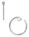 Classically styled hoop earrings from Lauren Ralph Lauren are a jewel box staple, cast in silver tone plated metal with a subtle rim of cubic zirconia sparkle.