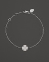 Meira T Pavé Diamond 14k White Gold Four Leaf Clover Bracelet, 0.17 ct. t.w.