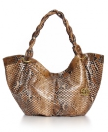 A glimmering underlayer peeks out from the perforated snakeskin of the super chic, super slouchy Venus from Red by Marc Ecko. A glimmering underlayer peeks out from the perforated snakeskin of the super chic, super slouchy Venus from Red by Marc Ecko.