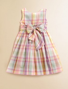 Pretty cotton madras dress in a sweet empire silhouette, perfect for the warmer-weather seasons.Tank-style necklineSleevelessFront buttonsPleated skirtCottonMachine washImported Please note: Number of buttons may vary depending on size ordered. Pretty cotton madras dress in a sweet empire silhouette, perfect for the warmer-weather seasons.Tank-style necklineSleevelessFront buttonsPleated skirtCottonMachine washImported Please note: Number of buttons may vary depending on size ordered.