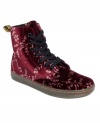 Smooth, smooth velvet. The Hackney sneakers by Dr. Martens have a great printed velvet upper and a lace-up vamp.