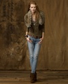 Iconic urban style is blended with a classic silhouette in our corduroy vest, finished with a faux-fur collar.