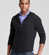 This playful spin on the classic hoodie renders the sporty silhouette in uncommonly soft cashmere for a thoroughly refined yet casual cool look that's perfect when the temperature starts to drop.