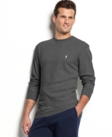 Stay cozy all night long in this luxurious waffle-knit cotton thermal tee from Polo Ralph Lauren. Stay cozy all night long in this luxurious waffle-knit cotton thermal tee from Polo Ralph Lauren.