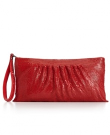 Outshine everyone on the dance floor with this glam design from BCBGMAXAZRIA. Sleek mesh covers this classic clutch silhouette for a look that will break hearts and take names. Outshine everyone on the dance floor with this glam design from BCBGMAXAZRIA. Sleek mesh covers this classic clutch silhouette for a look that will break hearts and take names.