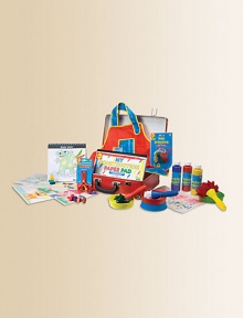 Keep little hands busy with this awesome art set, featuring Crazy Creatures, Funky Brushes, Poster Paint, Key Crayons, My Construction Paper Pad, an apron and Squeeze Scissors.Recommended for ages 3 and upImported