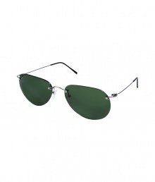 Extra lightweight and modern with their rimless frames, Maison Martin Margielas tinted green pilot sunglasses lends a distinctively cool edge to every outfit - Rimless, stainless steel bridge and temples, clear nose pieces, dark green lenses - Lens filter category 3 - Comes with a logo embossed hard carrying case - Crafted in collaboration with eyewear expert Cutler and Gross Extra lightweight and modern with their rimless frames, Maison Martin Margielas tinted green pilot sunglasses lends a distinctively cool edge to every outfit - Rimless, stainless steel bridge and temples, clear nose pieces, dark green lenses - Lens filter category 3 - Comes with a logo embossed hard carrying case - Crafted in collaboration with eyewear expert Cutler and Gross