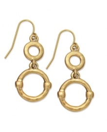 Round out your look. Always iconic, this Lauren by Ralph Lauren style features cut-out circles in 14k gold-plated mixed metal. Approximate drop: 2 inches. Round out your look. Always iconic, this Lauren by Ralph Lauren style features cut-out circles in 14k gold-plated mixed metal. Approximate drop: 2 inches.