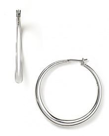 Graceful hoops earrings from Lauren by Ralph Lauren, simply crafted from polished silver plate.