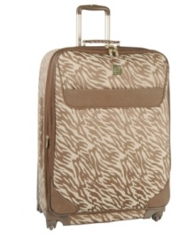 A trip on the wild side. An exotically styled exterior is perfectly paired with a vibrant red logo-printed interior, which spares no detail with valet straps, a removable toiletry pouch and multiple organizational pockets. Discover the simplicity of an easy-glide spinner and a mobility that follows every move you make. 10-year warranty. A trip on the wild side. An exotically styled exterior is perfectly paired with a vibrant red logo-printed interior, which spares no detail with valet straps, a removable toiletry pouch and multiple organizational pockets. Discover the simplicity of an easy-glide spinner and a mobility that follows every move you make. 10-year warranty.