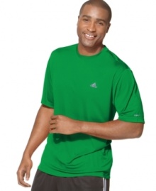 Dry goods. With Climalite fabric, this adidas T-shirt is the perfect gear for a run or to hit up the gym. Dry goods. With Climalite fabric, this adidas T-shirt is the perfect gear for a run or to hit up the gym.