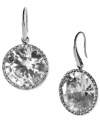 Unexpected sparkle exudes from these cubic zirconia drop earrings from Michael Kors. Crafted in silver tone mixed metal. Approximate drop: 3/4 inch.