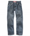 Narrow down the choices with these slim fit, straight leg jeans from Levi's that always wear well.