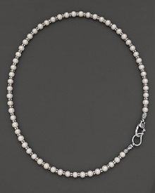 From the Luna Collection, a silver and pearl beaded necklace. Designed by Lagos.