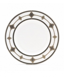 Echoing the style of the sophisticated art deco era, the Vintage Jewel Accent Plate from Lenox's dinnerware and dishes collection evokes a more gracious time. The eclectic look combines pure white bone china with an elegant design in muted metallics. Qualifies for Rebate Echoing the style of the sophisticated art deco era, the Vintage Jewel Accent Plate from Lenox's dinnerware and dishes collection evokes a more gracious time. The eclectic look combines pure white bone china with an elegant design in muted metallics. Qualifies for Rebate