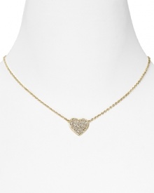 Opt for an accessory with heart. Whether under a crisp white collar or over something cocktail dressier, MICHAEL Michael Kors' pavé pendant is designed to wear close. Opt for an accessory with heart. Whether under a crisp white collar or over something cocktail dressier, MICHAEL Michael Kors' pavé pendant is designed to wear close.