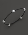 Charriol Stainless Steel Black PVD Celtic Noir Bangle with Pearls