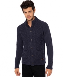Wrap yourself in this unique pattern cardigan by Buffalo David Bitton and wrap yourself in style. Wrap yourself in this unique pattern cardigan by Buffalo David Bitton and wrap yourself in style.