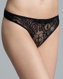 A graceful lace thong with bow detail. A graceful lace thong with bow detail.
