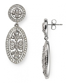 Sparkling crystal meets pretty pearls in these drop earrings from Nadri. In classic style, this pair lends sparkly sophistication to your soiree looks. Sparkling crystal meets pretty pearls in these drop earrings from Nadri. In classic style, this pair lends sparkly sophistication to your soiree looks.