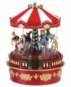 A whimsical replica of a carnival favorite, wind up this Carousel Music Box to see the friendly animals and riders go for a spin while the Christmas classic, Jingle Bells, plays.