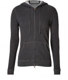 Upgrade your go-to casual staples with this versatile waffled hoodie from Vince - Hood with drawstring, front zip closure, split kangaroo pocket, long sleeves, textured waffle knit - Slim fit - Wear with a tee, jeans, a leather jacket, and trainers Upgrade your go-to casual staples with this versatile waffled hoodie from Vince - Hood with drawstring, front zip closure, split kangaroo pocket, long sleeves, textured waffle knit - Slim fit - Wear with a tee, jeans, a leather jacket, and trainers