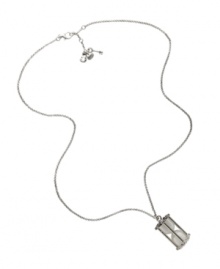 Time is of the essence. Capture style by the second in Fossil's trendy pendant. A real hourglass pendant features white sand that keeps track of time. Setting, chain and lobster claw clasp crafted in silver tone mixed metal with clear crystal accents. Approximate length: 22 inches + 2-inch extender. Approximate drop: 1-1/2 inches.