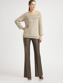 A shimmering find, this wool design features a touch of stretch and a hint of shine. Its beloved tailoring will make it stand out among the rest. Hook-and-eye closureZip flyBelt loopsWaist dartsWelt pocketInseam, about 3360% virgin wool/37% viscose/3% elastaneDry cleanImported Model shown is 5'10 (177cm) wearing US size 4. A shimmering find, this wool design features a touch of stretch and a hint of shine. Its beloved tailoring will make it stand out among the rest. Hook-and-eye closureZip flyBelt loopsWaist dartsWelt pocketInseam, about 3360% virgin wool/37% viscose/3% elastaneDry cleanImported Model shown is 5'10 (177cm) wearing US size 4.