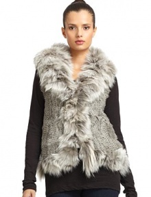 THE LOOKPlush rabbit and fox fur constructionWide flap collarConcealed hook-and-eye closureDual seam pocketsTHE FITAbout 25 from shoulder to hemTHE MATERIALRabbit fur/fox fur/acrylicCARE & ORIGINDry cleanFur origin: ChinaImportedModel shown is 5'8 (172½cm) wearing US size Small. THE LOOKPlush rabbit and fox fur constructionWide flap collarConcealed hook-and-eye closureDual seam pocketsTHE FITAbout 25 from shoulder to hemTHE MATERIALRabbit fur/fox fur/acrylicCARE & ORIGINDry cleanFur origin: ChinaImportedModel shown is 5'8 (172½cm) wearing US size Small.