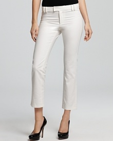 The ultimate pair for your getaway wardrobe, these cropped 10 Crosby Derek Lam white pants are rendered in a soft, stretch cotton for the perfect fit every time.