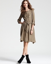Designed in dotted silk jacquard, this 10 Crosby Derek Lam shirt dress lends downtown sophistication to your capsule collection. Perfect for work or weekend shopping trips, the look is punctuated with the season's sharpest booties. Designed in dotted silk jacquard, this 10 Crosby Derek Lam shirt dress lends downtown sophistication to your capsule collection. Perfect for work or weekend shopping trips, the look is punctuated with the season's sharpest booties.