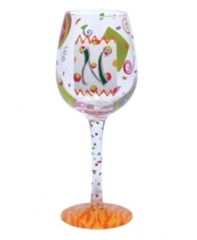 Confetti, streamers and words starting with your initial of choice make Lolita's hand-painted Love My Letter N wine glass a must for Natalie, Nikki and Nina. With a signature drink recipe on its base. Confetti, streamers and words starting with your initial of choice make Lolita's hand-painted Love My Letter N wine glass a must for Natalie, Nikki and Nina. With a signature drink recipe on its base.