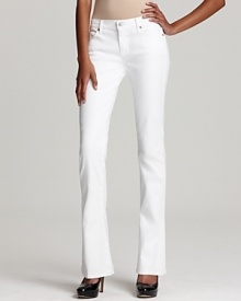Rendered in a crisp, clean white wash, these 7 For All Mankind slim flare jeans infuse your wardrobe with effortless chic. Rendered in a crisp, clean white wash, these 7 For All Mankind slim flare jeans infuse your wardrobe with effortless chic.