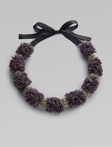EXCLUSIVELY AT SAKS. Fluffy chiffon and sparkly beads come together in a fun, collar-style design. Chiffon and beads Length, about 49½ Ribbon ties Imported EXCLUSIVELY AT SAKS. Fluffy chiffon and sparkly beads come together in a fun, collar-style design. Chiffon and beads Length, about 49½ Ribbon ties Imported