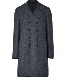 With a classic cut and streamlined styling, this Ermanno Scervino coat injects timeless sophistication into any look - Notched lapel, long sleeves, buttoned cuffs, double-breasted buttoned front, flap and slit pockets, back vent - Classic straight silhouette, hits at the thigh - Style with slim trousers, a patterned button-down, and sleek ankle boots With a classic cut and streamlined styling, this Ermanno Scervino coat injects timeless sophistication into any look - Notched lapel, long sleeves, buttoned cuffs, double-breasted buttoned front, flap and slit pockets, back vent - Classic straight silhouette, hits at the thigh - Style with slim trousers, a patterned button-down, and sleek ankle boots