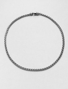 A simply elegant style in sleek sterling silver; perfect on it's own or with your favorite enhancer. Sterling silverLength, about 16Lobster clasp closureImported A simply elegant style in sleek sterling silver; perfect on it's own or with your favorite enhancer. Sterling silverLength, about 16Lobster clasp closureImported