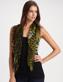 Lavish Italian silk square in exotic leopard print. About 35 X 35 Silk; dry clean Made in Italy Lavish Italian silk square in exotic leopard print. About 35 X 35 Silk; dry clean Made in Italy