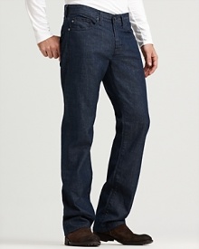 The Protégé is a classic straight leg jean with the signature stitching on back pockets and deep, true-blue rinse. The Protégé is a classic straight leg jean with the signature stitching on back pockets and deep, true-blue rinse.