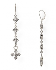 Crafted from sterling silver with striking cubic zirconia stones, Queen Baby's rock n' roll-inspired drop earrings will add glamor and attitude to your look.