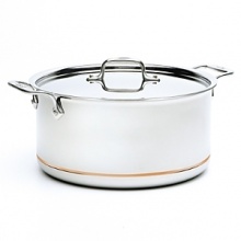 Designed to meet the demands of professional chefs, All-Clad continues to be the choice in four star kitchens throughout the world. The copper core at the center of each piece guarantees maximum and even heat conductivity, while the stick-resistant stainless steel cooking surface is a joy to use. Copper Core 8 Quart Covered Stock Pot is sold individually. Designed to meet the demands of professional chefs, All-Clad continues to be the choice in four star kitchens throughout the world. The copper core at the center of each piece guarantees maximum and even heat conductivity, while the stick-resistant stainless steel cooking surface is a joy to use. Copper Core 8 Quart Covered Stock Pot is sold individually.