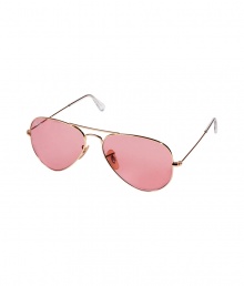 Originally designed for fighter pilots, Ray-Bans Aviator sunglasses are an iconic choice guaranteed to take you through the seasons in cool style - Gold-toned metal frames, vintage colored pink polarized lenses, clear nude nose-pieces, clear earpieces - Lens filter category 3, prescription friendly - Comes with a coral-colored logo-stamped semi-hard carrying case - Amp up your look with a leather bomber jacket and edgy ankle boots Originally designed for fighter pilots, Ray-Bans Aviator sunglasses are an iconic choice guaranteed to take you through the seasons in cool style - Gold-toned metal frames, vintage colored pink polarized lenses, clear nude nose-pieces, clear earpieces - Lens filter category 3, prescription friendly - Comes with a coral-colored logo-stamped semi-hard carrying case - Amp up your look with a leather bomber jacket and edgy ankle boots