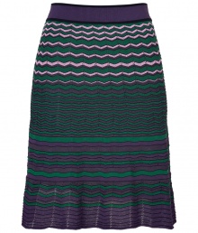 Polish your look with a chic feminine edge in Missoni Ms characteristic zigzag knit skirt - Flat elasticized waistband, black satin lining - Fitted waist, flared silhouette - Wear with a solid knit top and sophisticated heels Polish your look with a chic feminine edge in Missoni Ms characteristic zigzag knit skirt - Flat elasticized waistband, black satin lining - Fitted waist, flared silhouette - Wear with a solid knit top and sophisticated heels