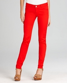 Aqua Denim - Skinny Jeans in Flame Red