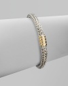 From the Bedeg Collection. A braided sterling silver chain with a beautifully radiant 18k gold station closure. 18k goldSterling silverLength, about 7½Push clasp closureImported 