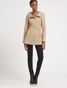 An undeniably feminine take on a classic design with flattering Princess seams, concealed front zipper and leather welt pockets.Attached hoodFold-over front detailConcealed zipper closurePrincess seamsLeather welt pocketsAbout 30 from shoulder to hemCottonDry cleanImported Model shown is 5'9 (175cm) wearing US size Small. An undeniably feminine take on a classic design with flattering Princess seams, concealed front zipper and leather welt pockets.Attached hoodFold-over front detailConcealed zipper closurePrincess seamsLeather welt pocketsAbout 30 from shoulder to hemCottonDry cleanImported Model shown is 5'9 (175cm) wearing US size Small.