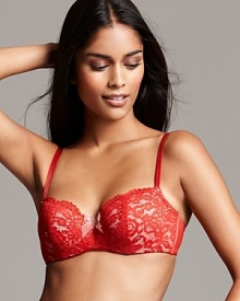 Double straps provide added support to this sophisticated lace balconette bra from B.tempt'd by Wacoal. Double straps provide added support to this sophisticated lace balconette bra from B.tempt'd by Wacoal.
