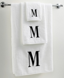 Dry off in your signature style with monogrammed towels from Avanti. Embroidered with a single capital letter in Bodoni font, this combed cotton bath towel makes it easy to personalize your bath.