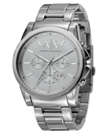 A stalwart, monochromatic watch by AX Armani Exchange. A stalwart, monochromatic watch by AX Armani Exchange.
