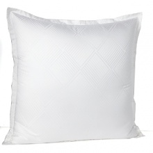 Crisp and bright, this Hudson Park Luxe sham boasts a polished, geometric weave in shimmery white on white. Elegantly minimalist styling lets the luminous pattern shine through. Crisp and bright, this Hudson Park Luxe sham boasts a polished, geometric weave in shimmery white on white. Elegantly minimalist styling lets the luminous pattern shine through.